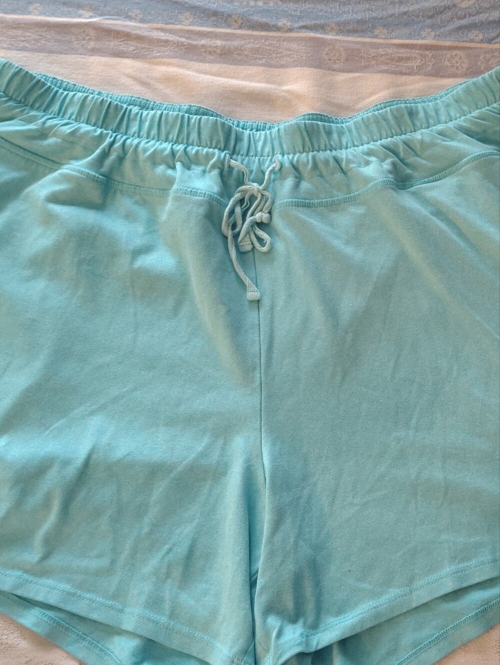 Light Aqua Drawstring Lounge Shorts